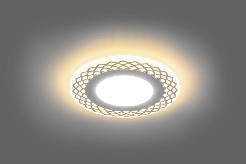 Светодиодный светильник Feron AL2880 встраиваемый 9W 4000K и подсветка 3000К белый