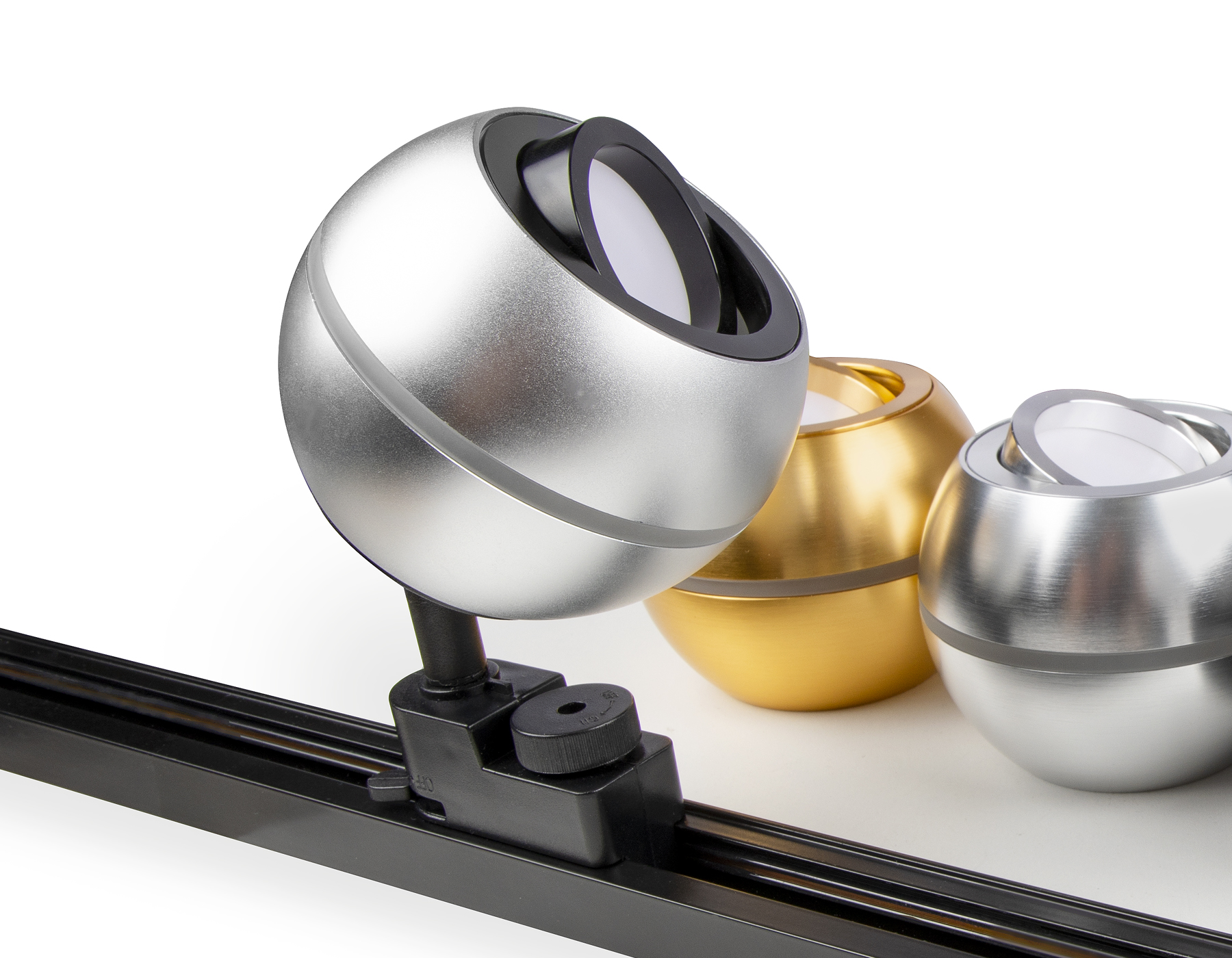 Комплект трекового светильника Ambrella XT1103001 SSL/PBK серебро песок/черный полированный MR16 GU5.3 LED 3W 4200K (A2521, C1103, N7002)