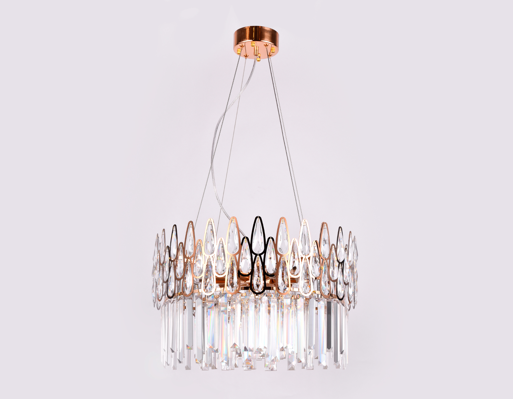 Подвесная хрустальная люстра Ambrella TR5263/8 GD/CL золото/прозрачный E14/8 max 40W D500*700