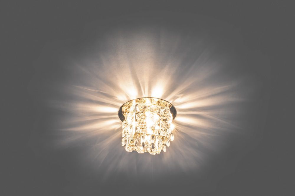 Светильник встраиваемый Feron JD58 потолочный JCD9 G9 прозрачно-золотистый