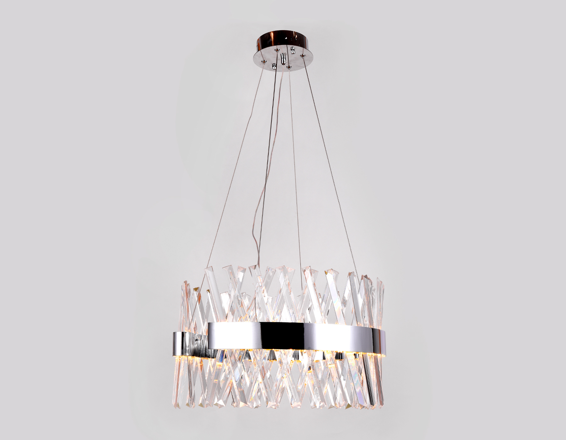 Хрустальный подвесной светодиодный светильник Ambrella TR5308 CH/CL хром/прозрачный 100W D500*750 (Без ПДУ)