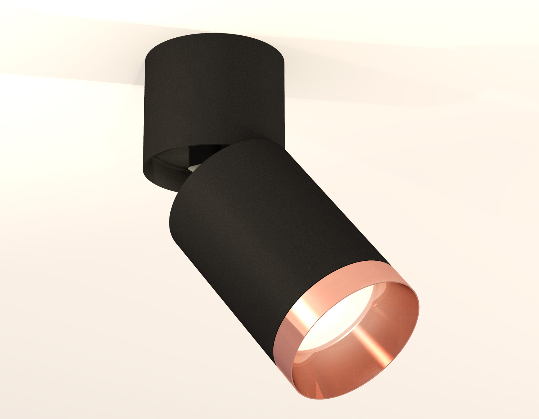 Накладной поворотный светильник XM6313045 SBK/BK/PPG черный песок/черный/золото розовое полированное MR16 GU5.3(A2221, C6313, N6135)