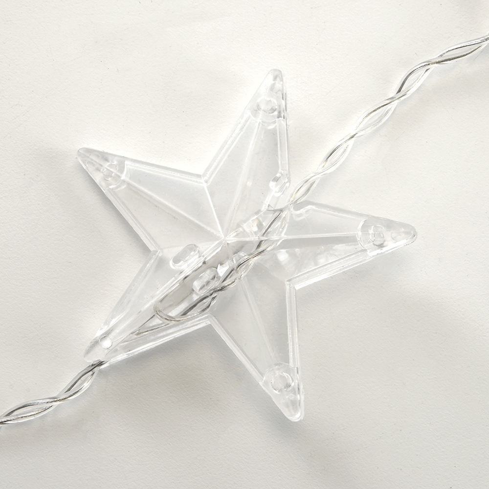 Светодиодная гирлянда Feron CL25 занавес Звездочки  2*1м  + 3м 230V 2700K, статичная, c питанием от сети, прозрачный шнур Светодиодная гирлянда Feron CL25 занавес Звездочки  2*1м  + 3м 230V 2700K, статичная, c питанием от сети, прозрачный шнур