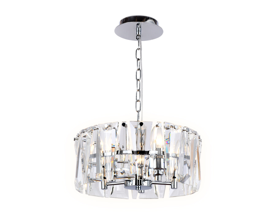 Подвесная люстра Ambrella с хрусталем TR5166 хром/прозрачный E14/5 max 40W D380*515