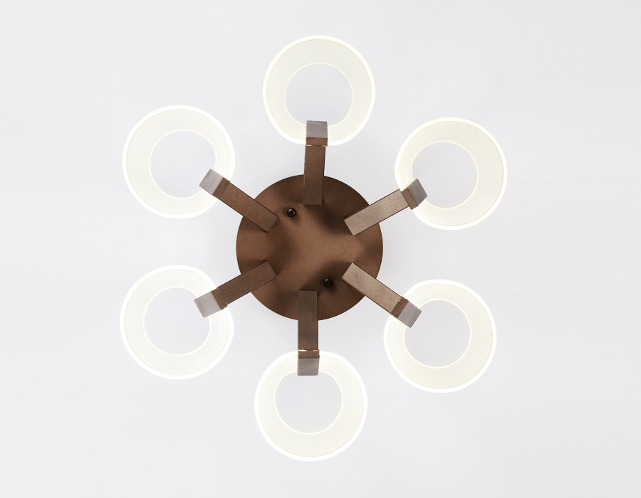 Потолочная светодиодная люстра с пультом AK4012/6 CF кофе 72W