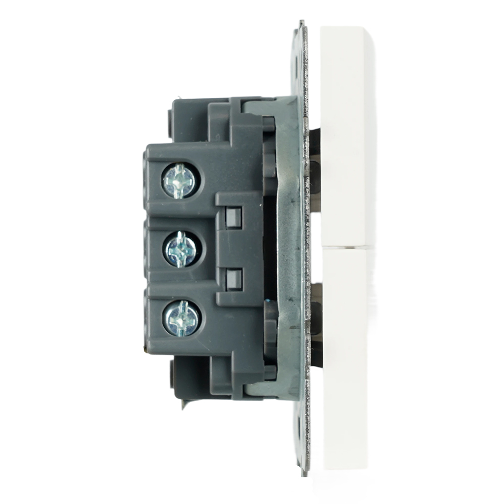 Выключатель 2-клавишный самовозвратный (механизм), STEKKER. 250В, 10А, серия Эмили, RSW10-5113-01, белый фарфор, soft touch