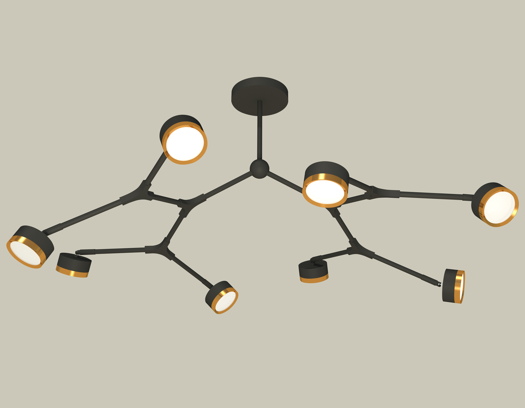 Подвесной светильтник Ambrella XB9060152/8 SBK/PYG черный песок/золото желтое полированное GX53 (C9060, N8124)
