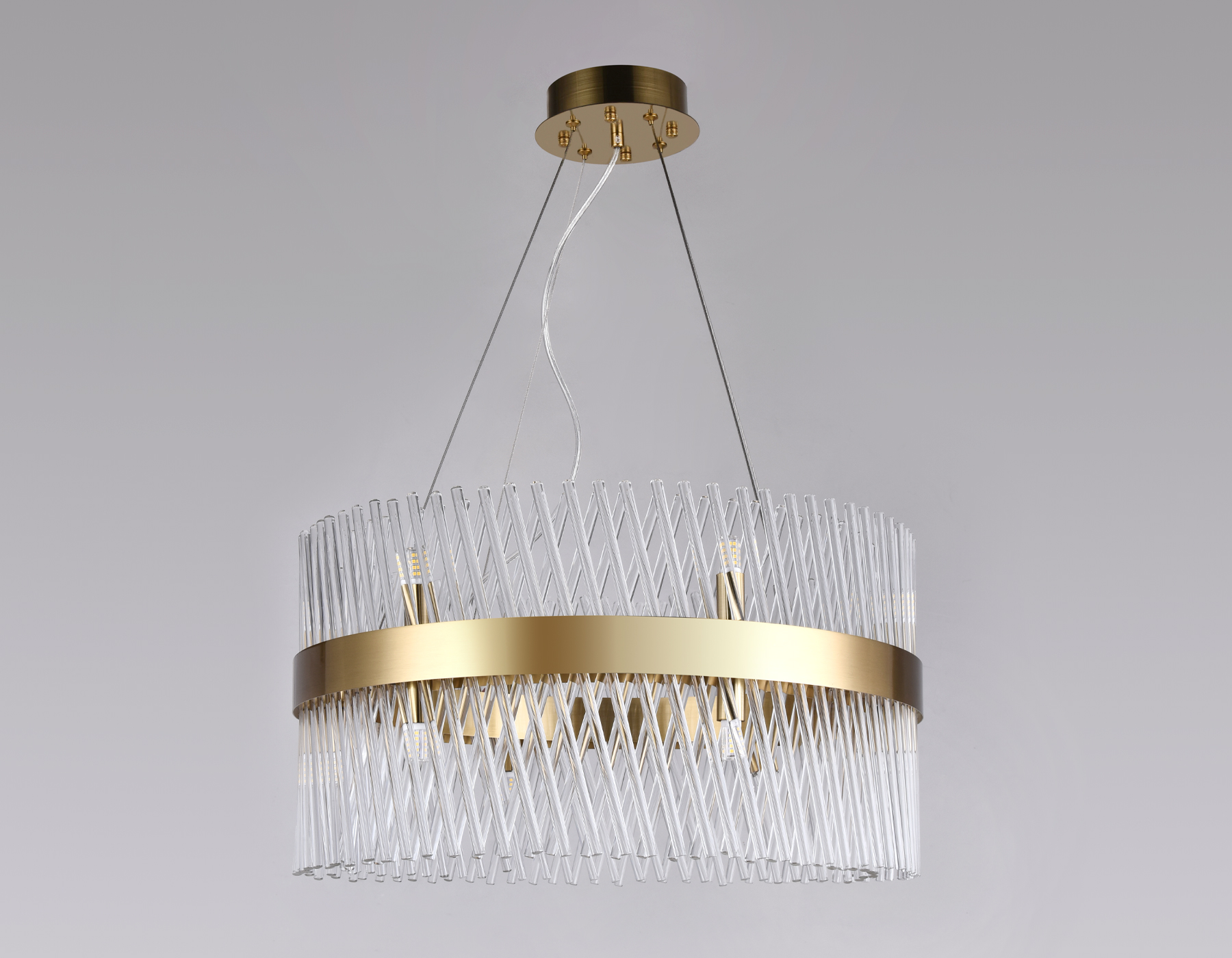 Подвесная люстра с хрусталем Ambrella TR5361/12 GD/CL золото/прозрачный G9/12 max 40W D550*800