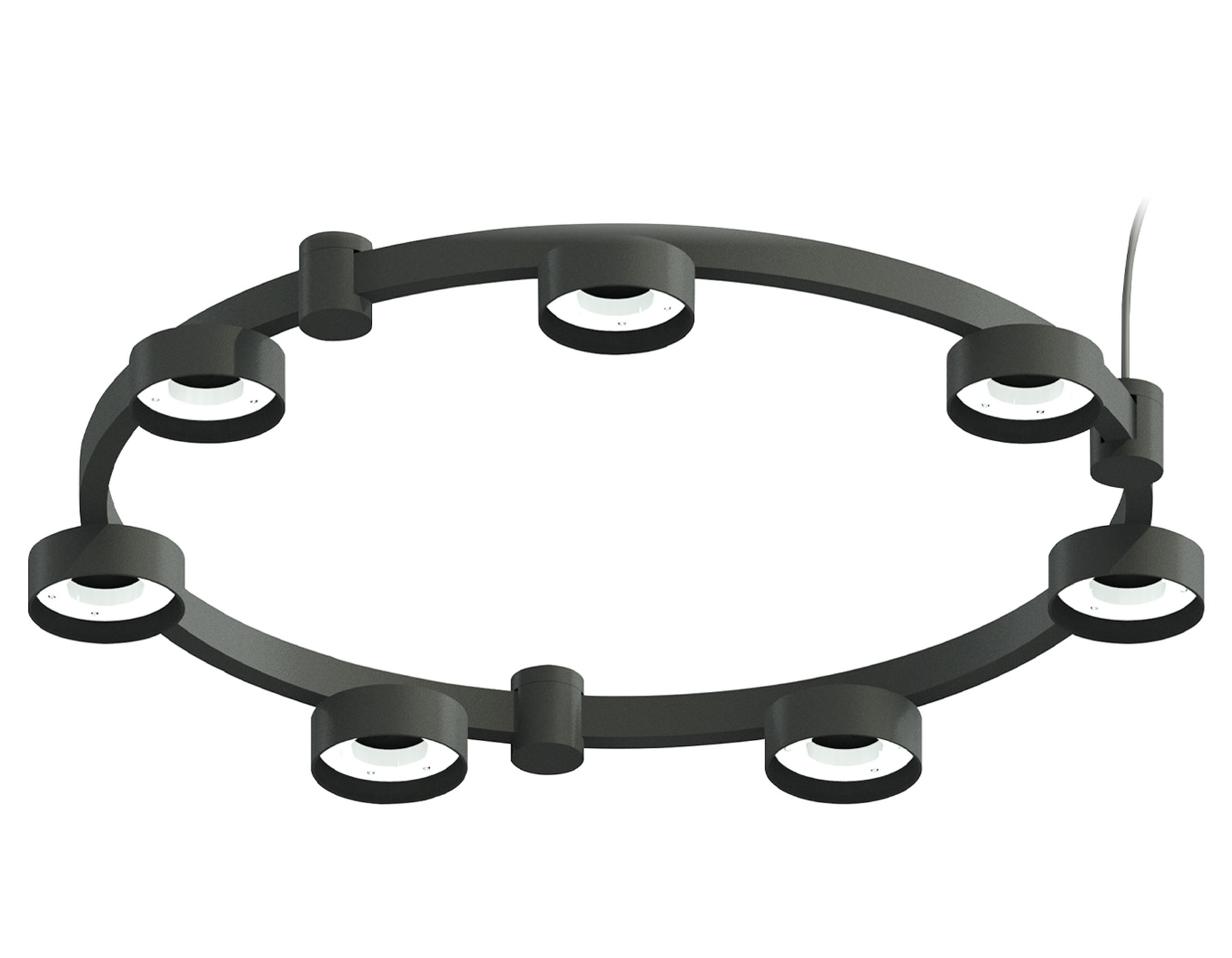 Корпус светильника Ambrella Techno Ring подвесной C9238/7 SBK черный песок D635*70.5mm GX53/7 для насадок D85