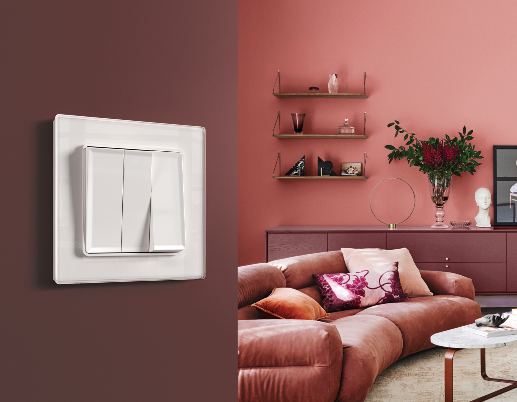 AP1050 Лицевая панель ALFA (Белый глянец) для 3-кл выключателей QUANT