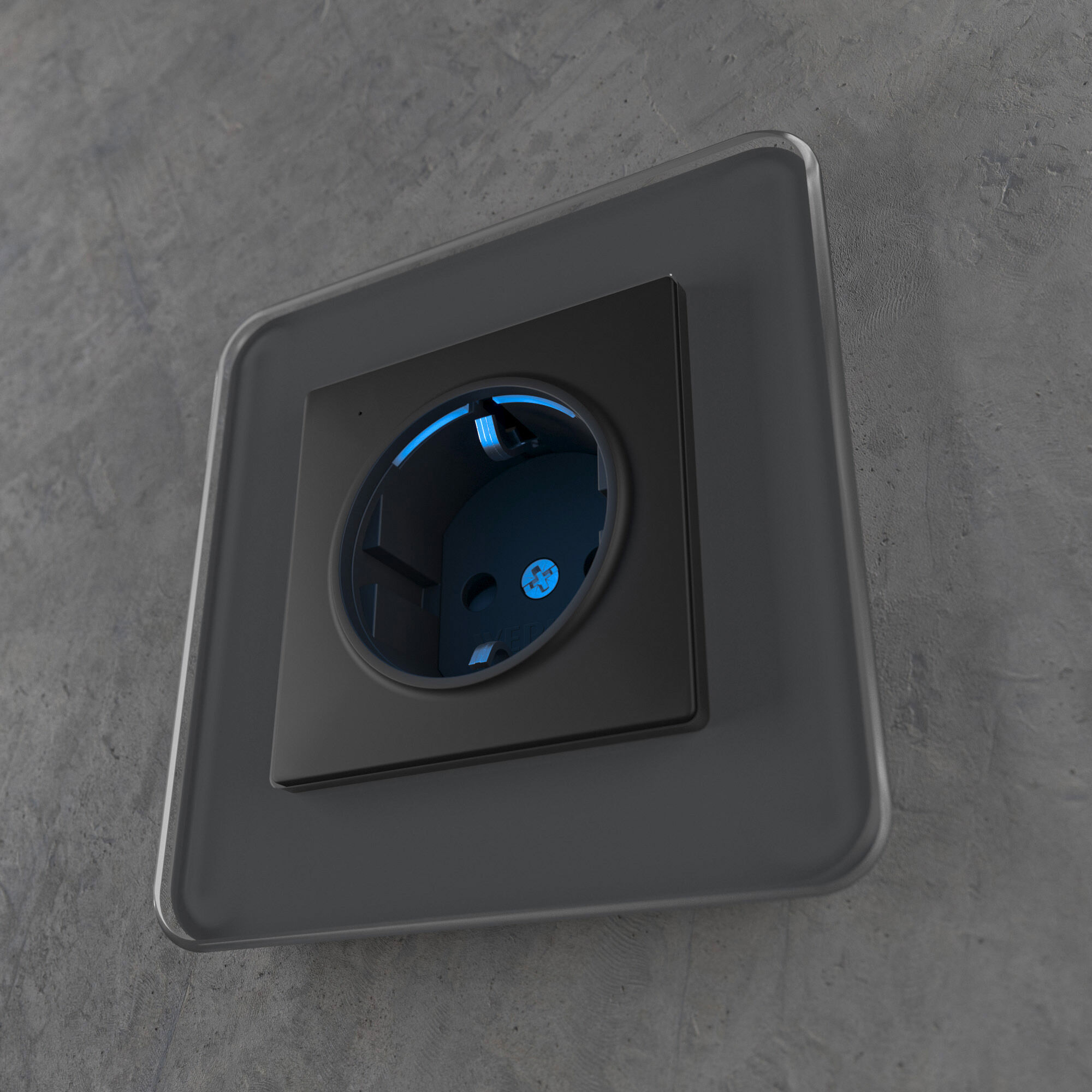 Розетка с подсветкой Werkel (черный) W1171408