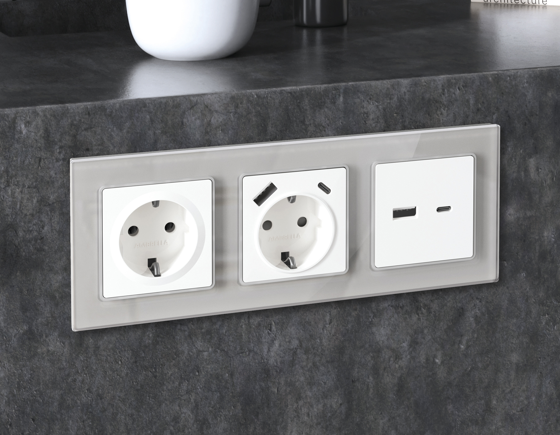 MA126010 Комплект механизма электрической розетки ALFA Белый матовый с/з на винтовых зажимах QUANT (AP1260, VM141)