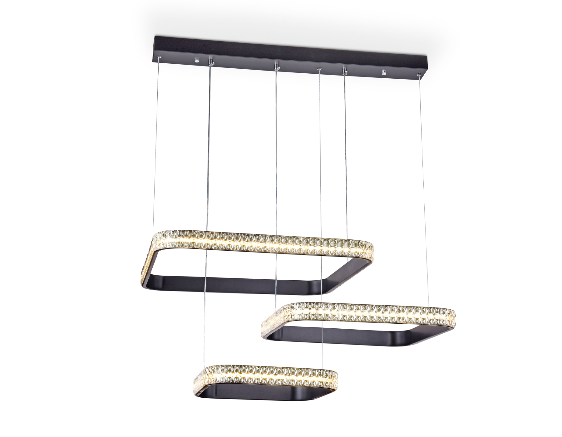 Потолочный светодиодный светильник с пультом Ambrella FA6166 BK черный 131W 720*500*900 (ПДУ РАДИО 2.4)