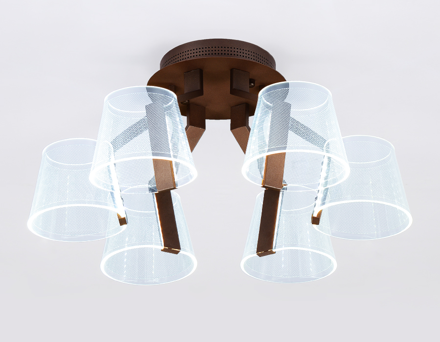 Потолочная светодиодная люстра с пультом AK4012/6 CF кофе 72W