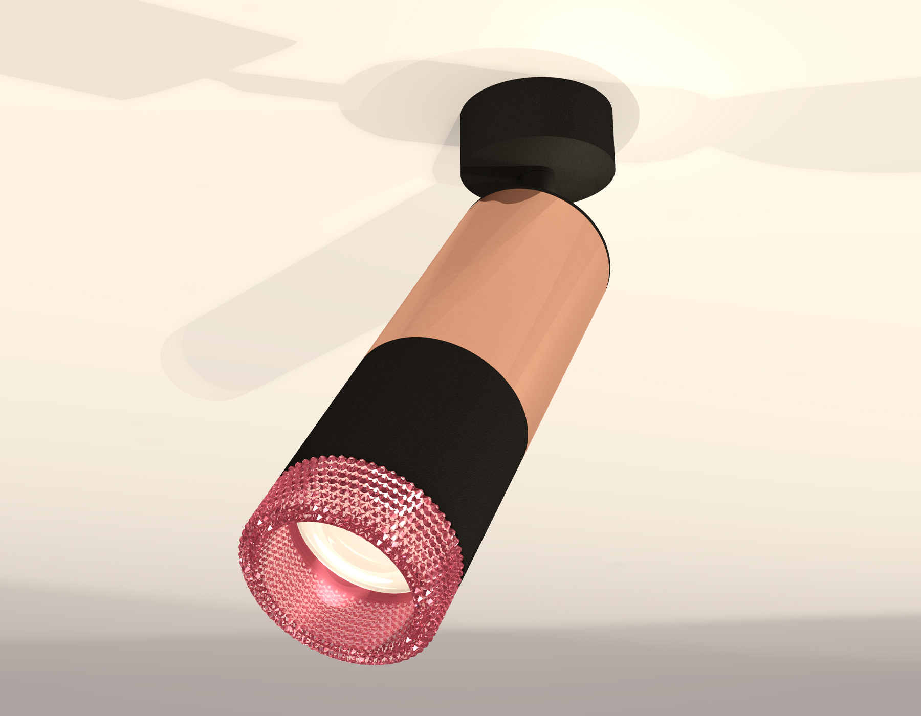 Спот поворотный XM6302002 SBK/PPG/PI черный песок/золото розовое полированное/розовый MR16 GU5.3