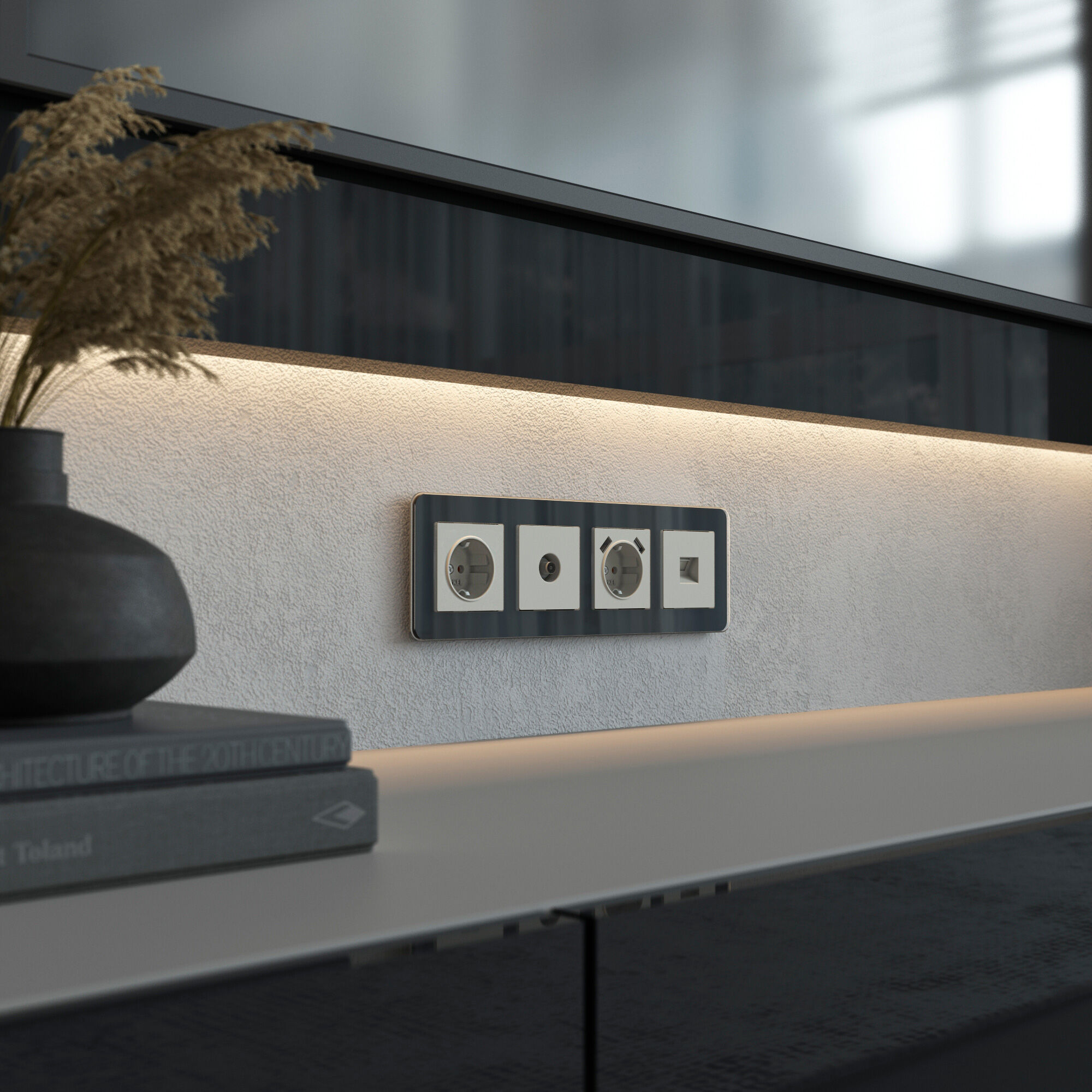 W1279504/ Накладка для розетки USB (дымчатый) W1279504