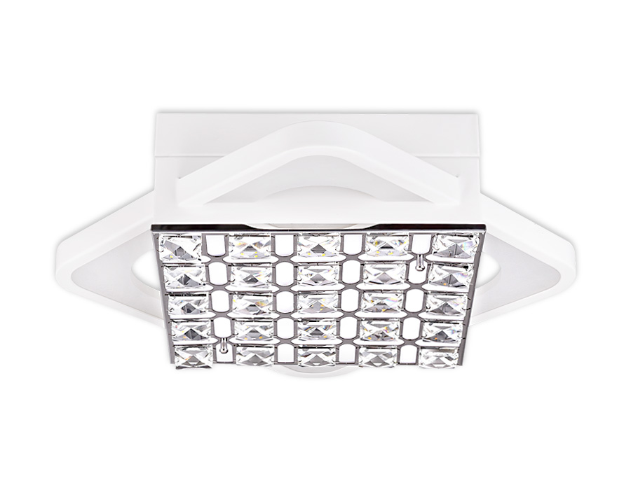 Управляемый светодиодный светильник Ambrella с хрусталем FA122 WH белый 54W (ПДУ РАДИО 2.4)