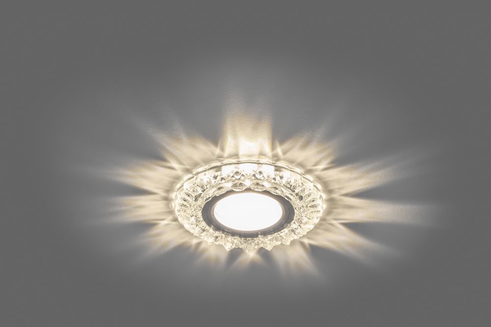 Светильник встраиваемый с белой LED подсветкой Feron CD925 потолочный MR16 G5.3 прозрачный