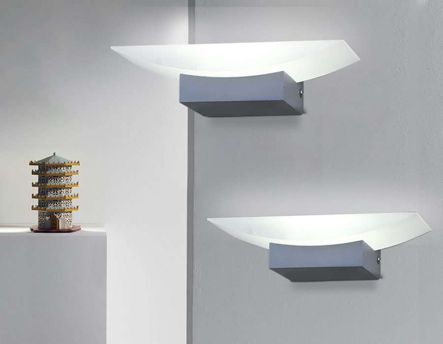 Настенный светодиодный светильник с акрилом Ambrella FW199 SGR серый песок LED 4200K 5W 200*75*90