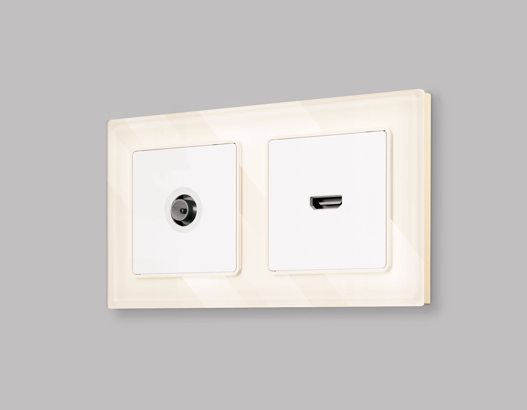 AP1330 Лицевая панель ALFA (Белый матовый) для TV розетки QUANT