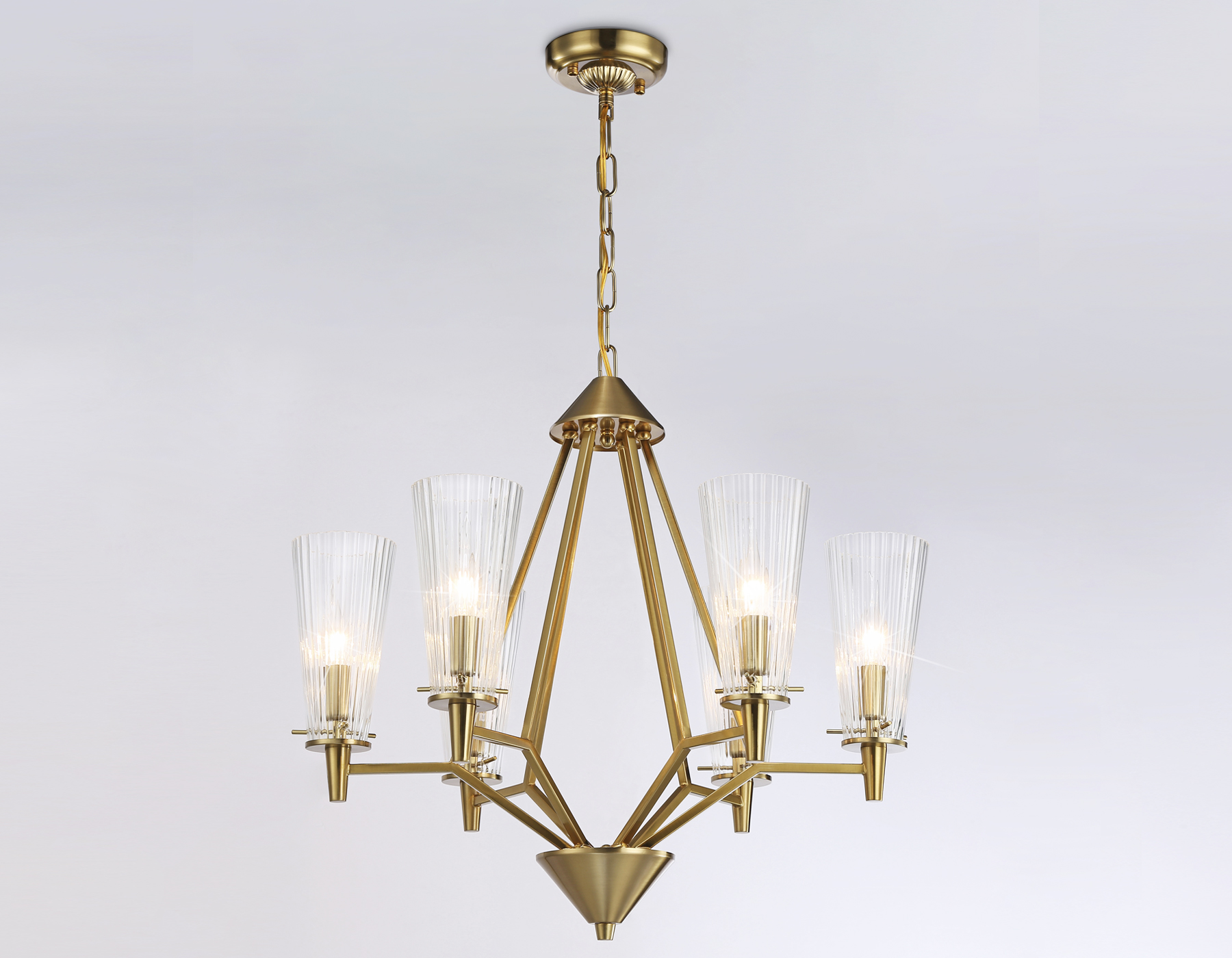 Подвесная люстра TR3231/6 BS/FR латунь/белый матовый E14*6 max 40W D610*585