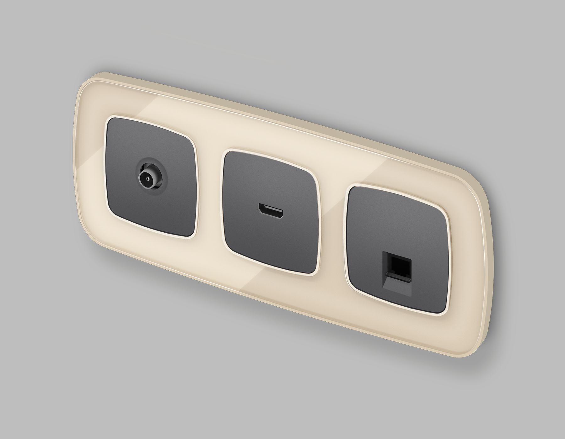 OP6640 Лицевая панель OMEGA (Антрацит серый) для HDMI розетки QUANT