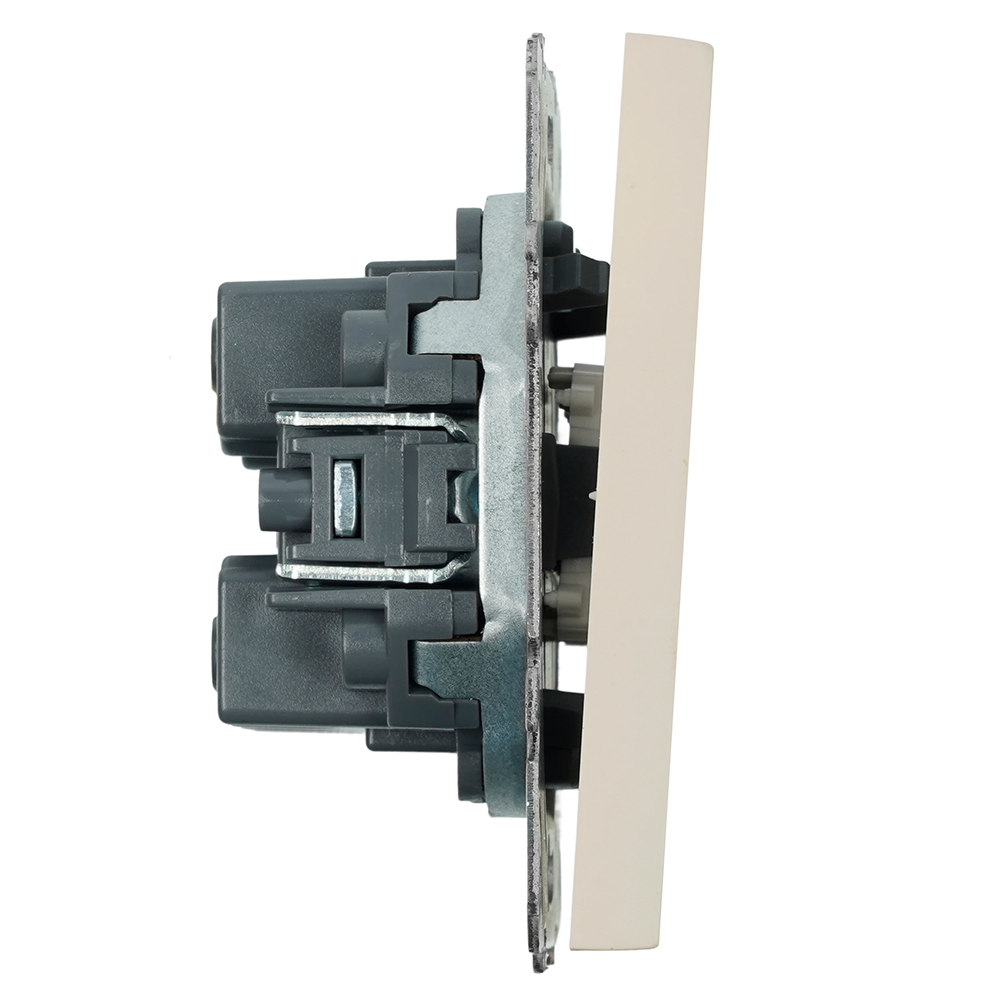 Переключатель 2-клавишный (механизм), STEKKER, 250В, 10А, серия Эмили, RSW10-5107-08, кашемир, soft touch