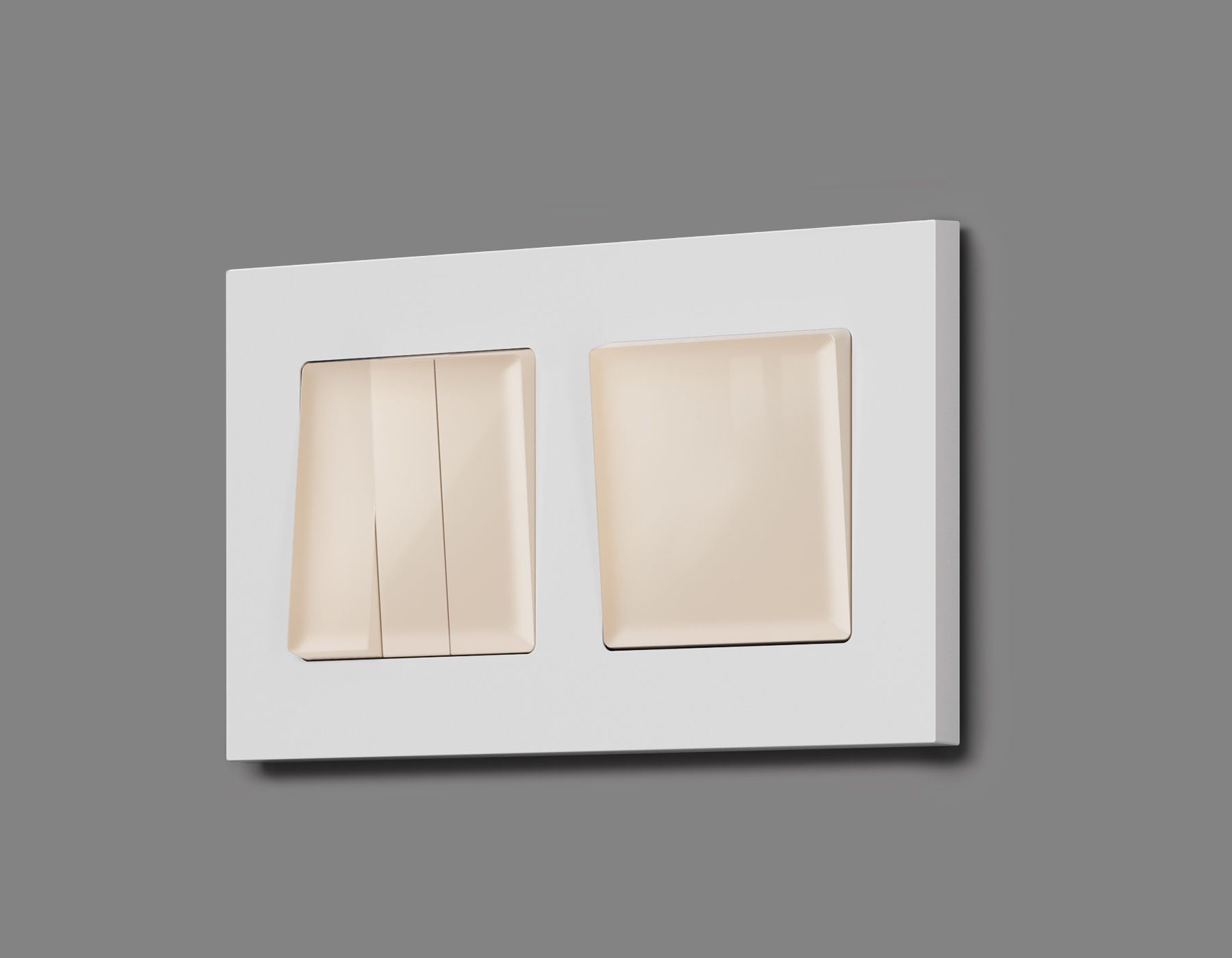 MA301030 Комплект механизма 1-кл перекрестного выключателя ALFA Бежевый глянец QUANT (AP3010, VM112)