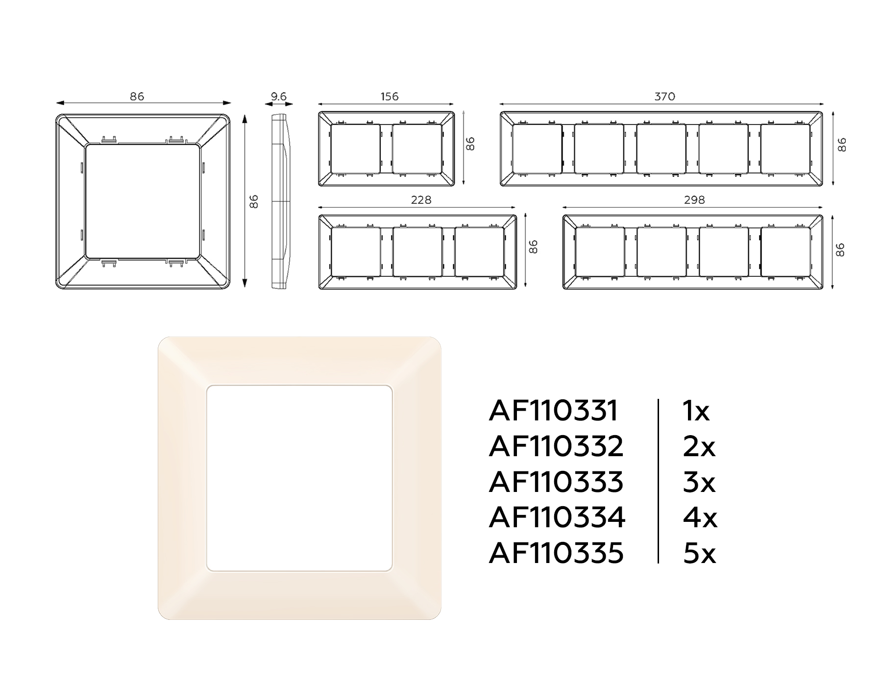 AF110332 Рамка ALFA Line (Бежевый матовый) 2-ая