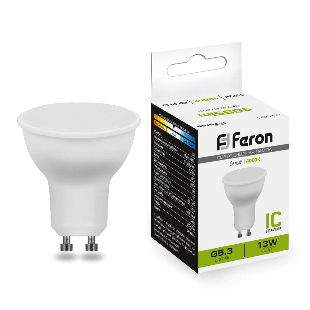 Лампа светодиодная Feron LB-960 MR16 GU10 13W 4000K Лампа светодиодная Feron LB-960 MR16 GU10 13W 4000K