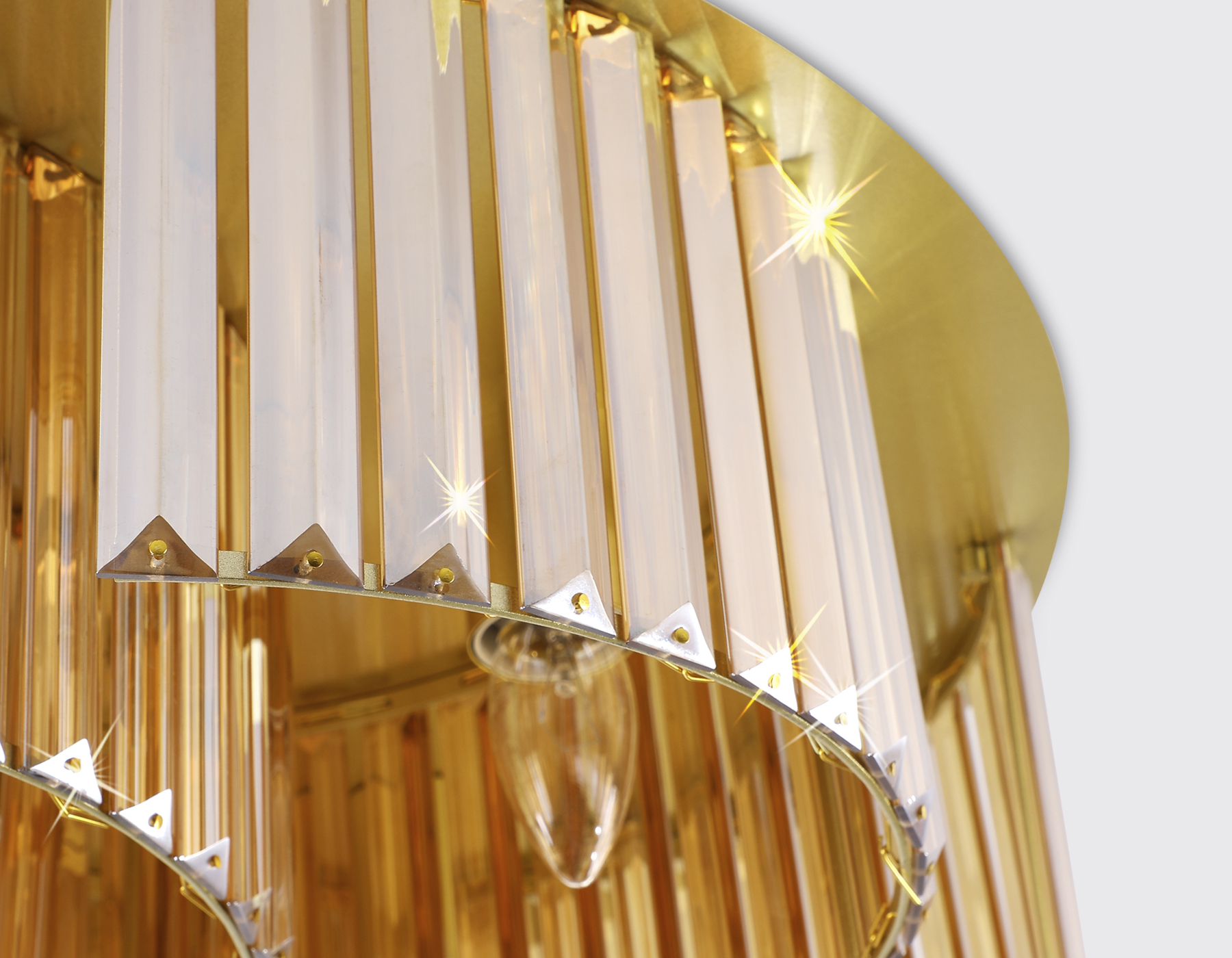 Потолочный светильник Ambrella TR5207/6 GD/TI золото/янтарь E27/6 max 40W D600*180