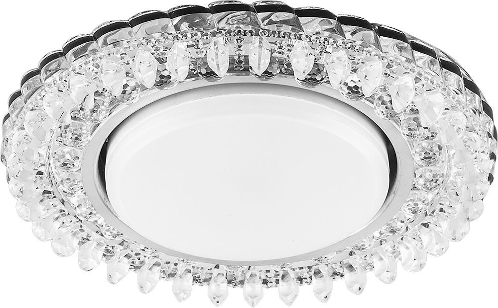 Светильник встраиваемый с белой LED подсветкой Feron CD4027 потолочный GX53 без лампы прозрачный Светильник встраиваемый с белой LED подсветкой Feron CD4027 потолочный GX53 без лампы прозрачный