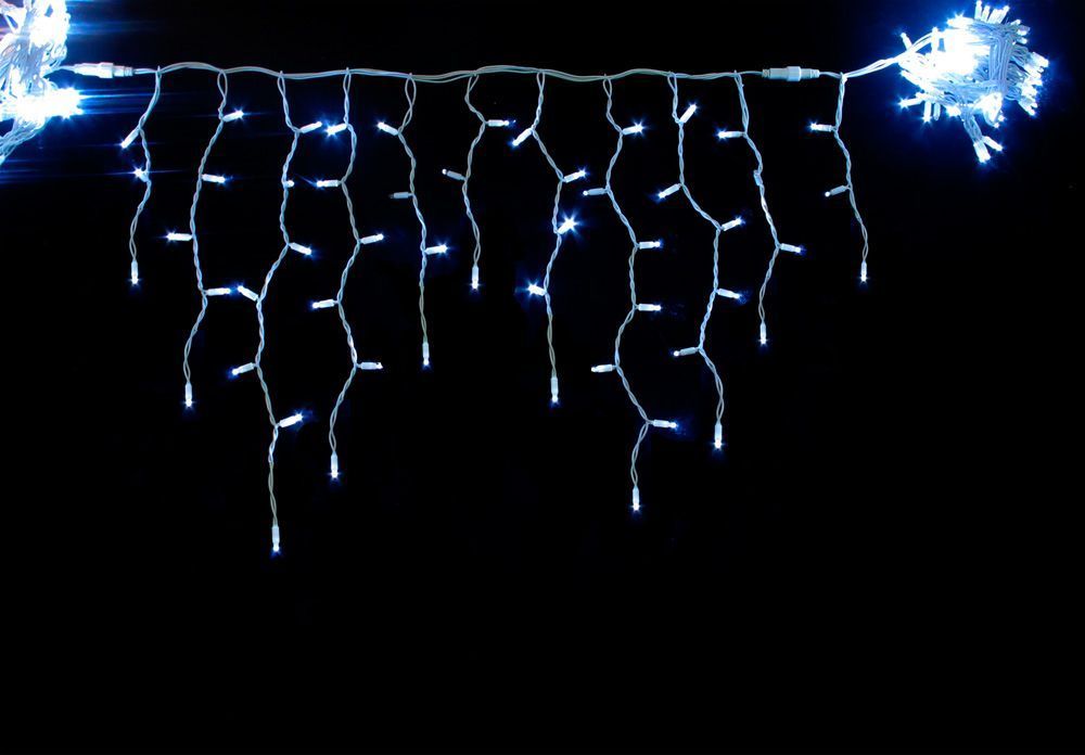 Светодиодная гирлянда Feron CL14 бахрома 1,4м *0.4м +1.4м 230V белый c питанием от сети