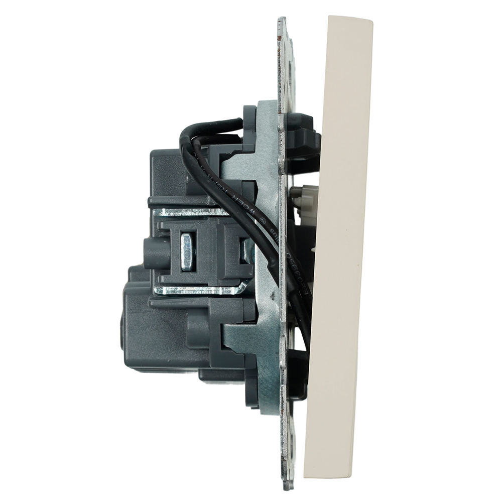 Выключатель 2-клавишный c индикатором (механизм), STEKKER, 250В, 10А, серия Эмили, RSW10-5102-08, кашемир, soft touch