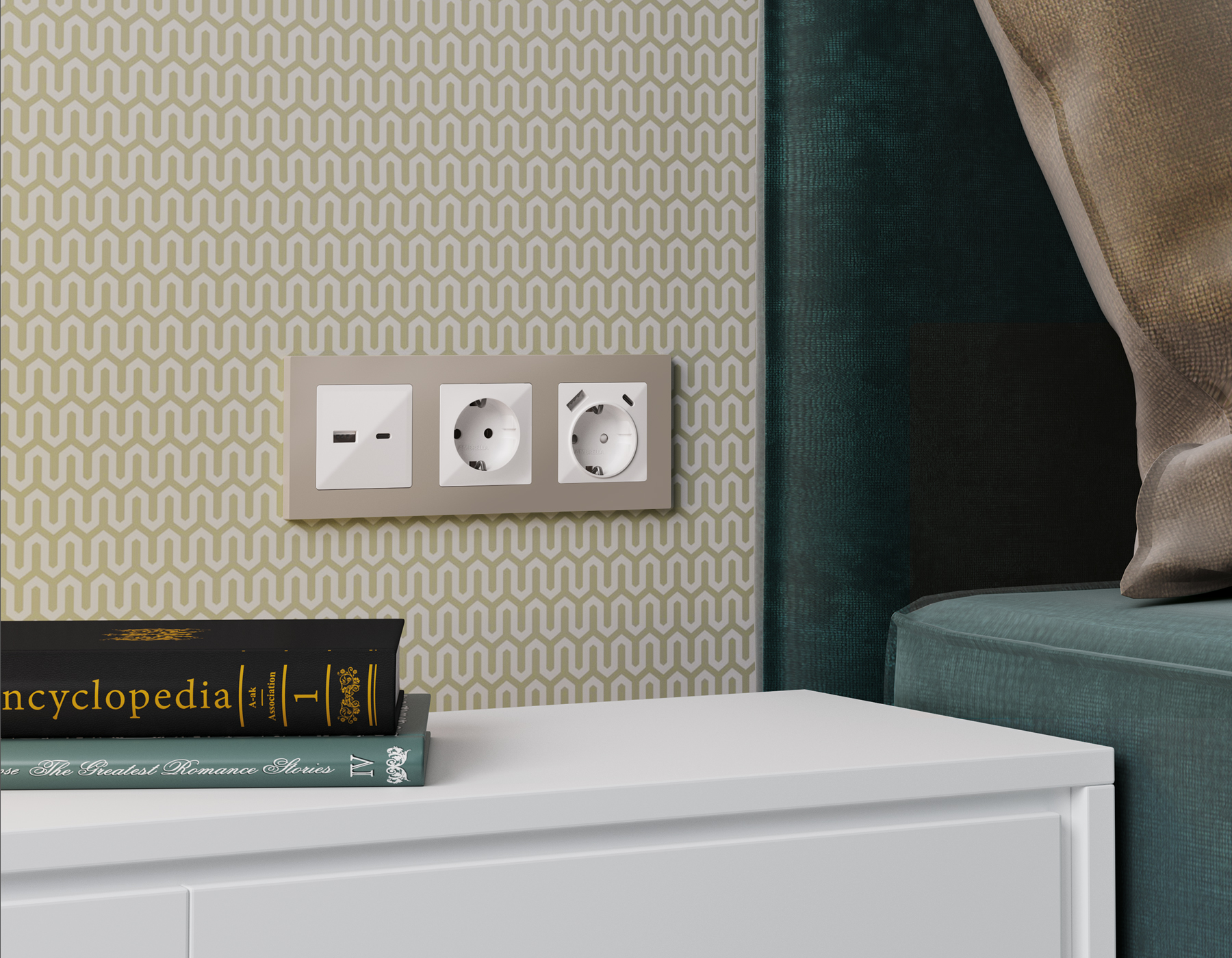 AF220363 Рамка ALFA Techno (Серо-бежевый матовый) 3-ая