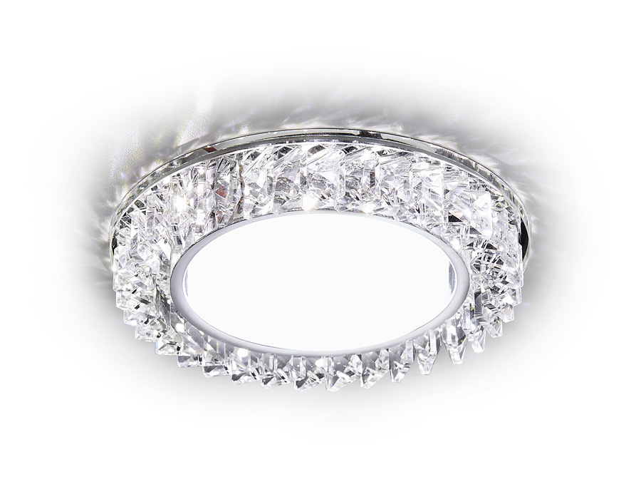 Встраиваемый светильник Ambrella G255 CH хром/прозрачный Хрусталь GX53+3W (LED WHITE)