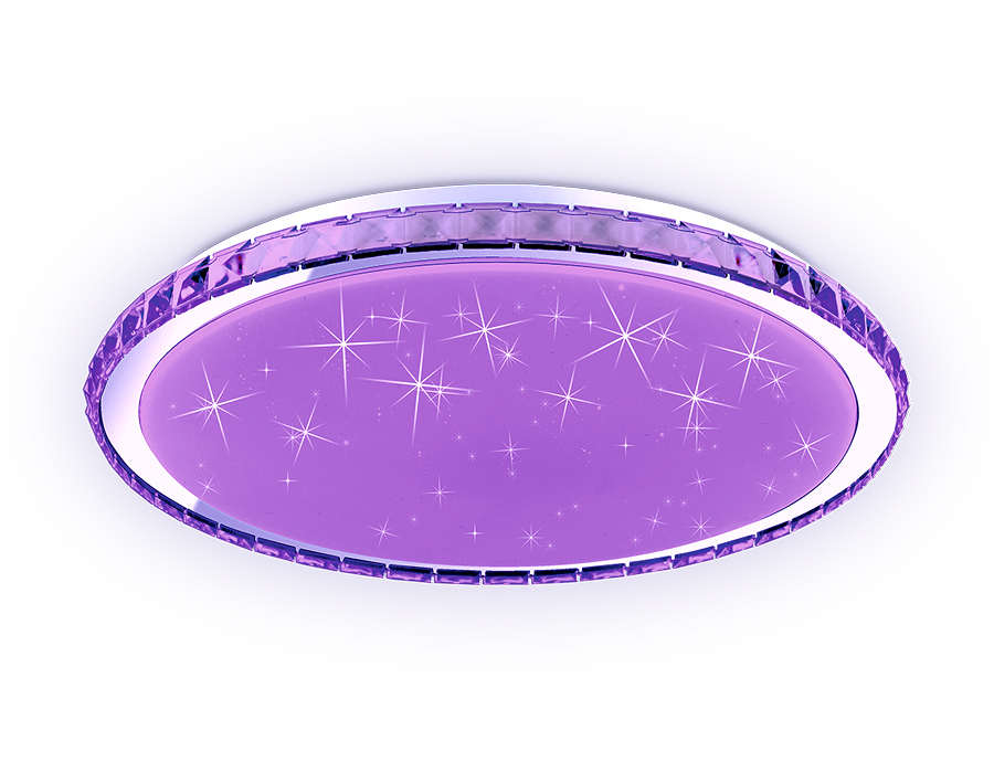 Светодиодный светильник c подсветкой RGB Ambrella FF501 CH хром 60W 3000-6400K D400*70 (ПДУ ИК)