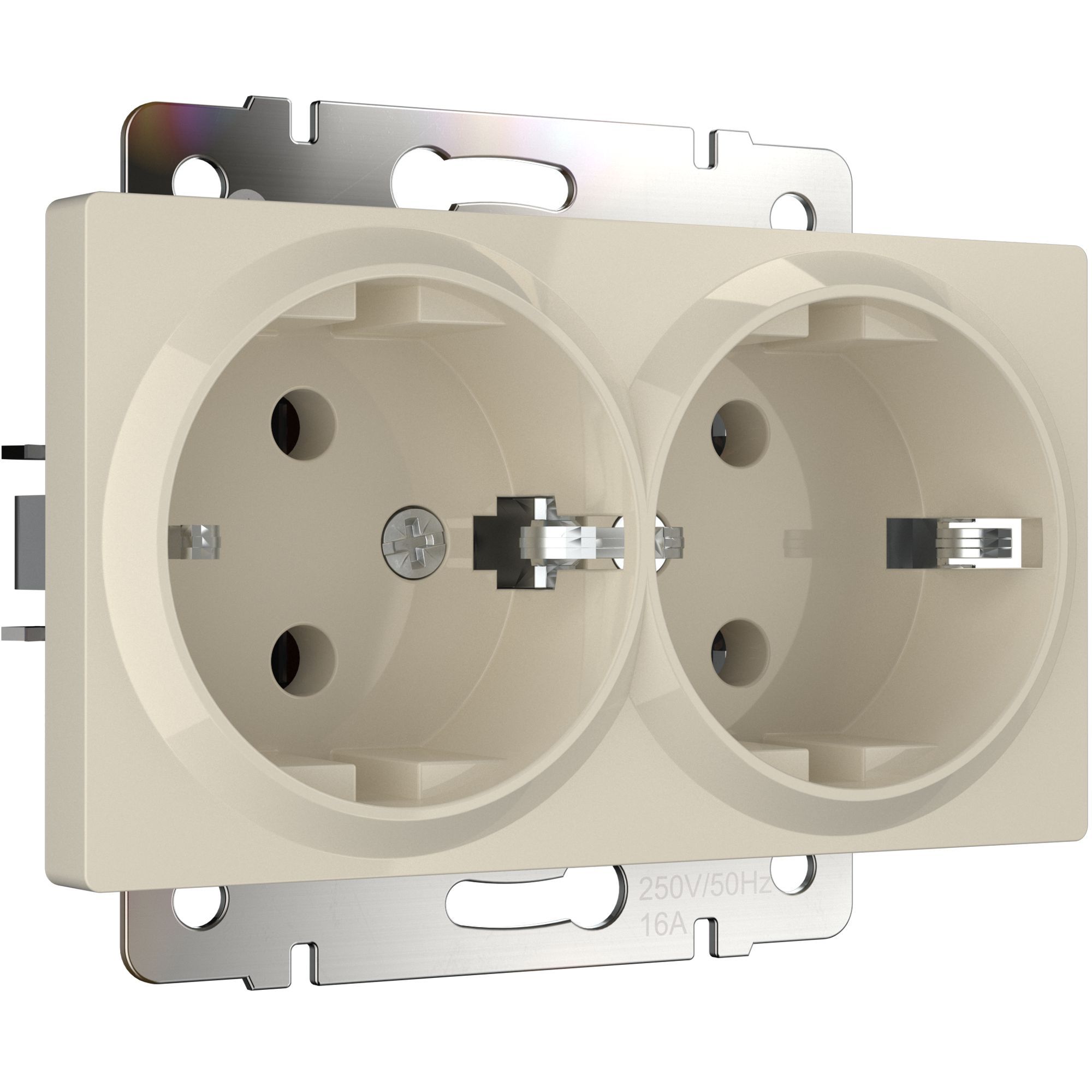 Розетка двойная с заземлением WERKEL (слоновая кость) WL03-SKG-02-IP20 / W1172003 / a033472