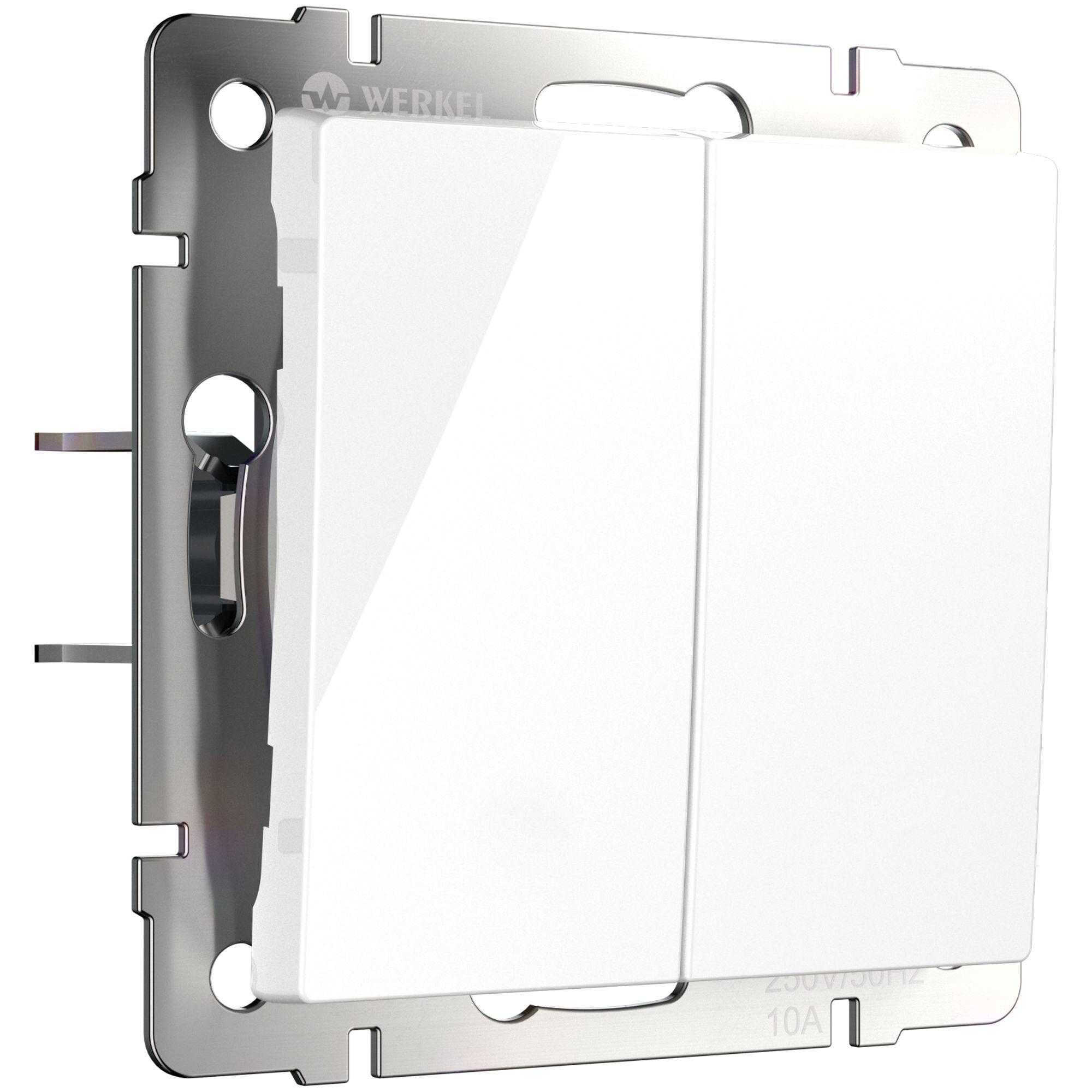 Выключатель двухклавишный с самовозвратом Werkel (белый) W1122401