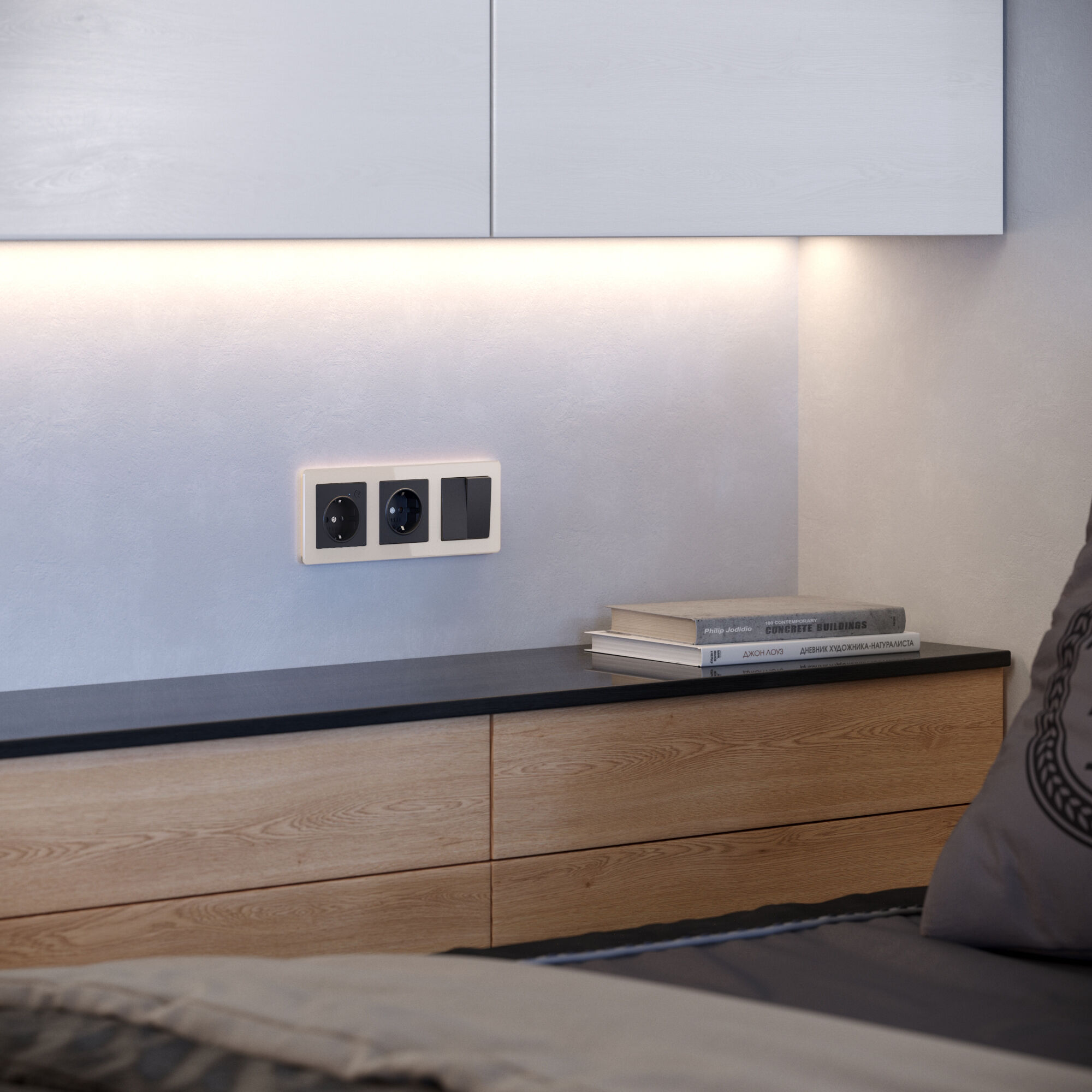 Рамка на 3 поста Acrylic Werkel (айвори) W0032743