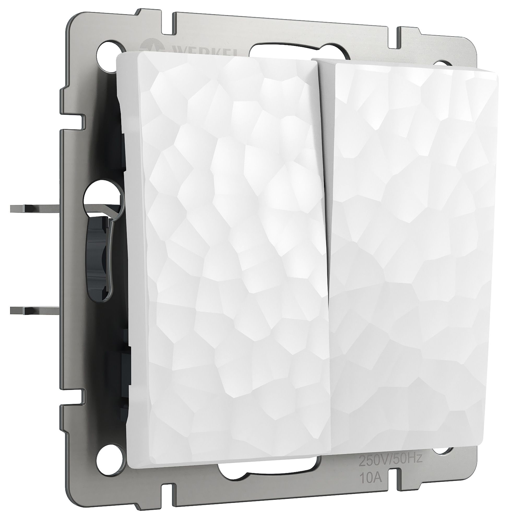 Выключатель двухклавишный Werkel Hammer (белый) / W1220001 / a052031