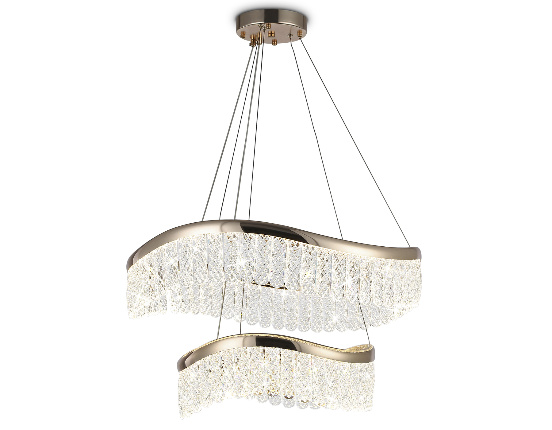 Подвесной LED светильник TR49728/2 GD золото 68W 3000K/4200K/6400K D600*1010 (Без ПДУ)