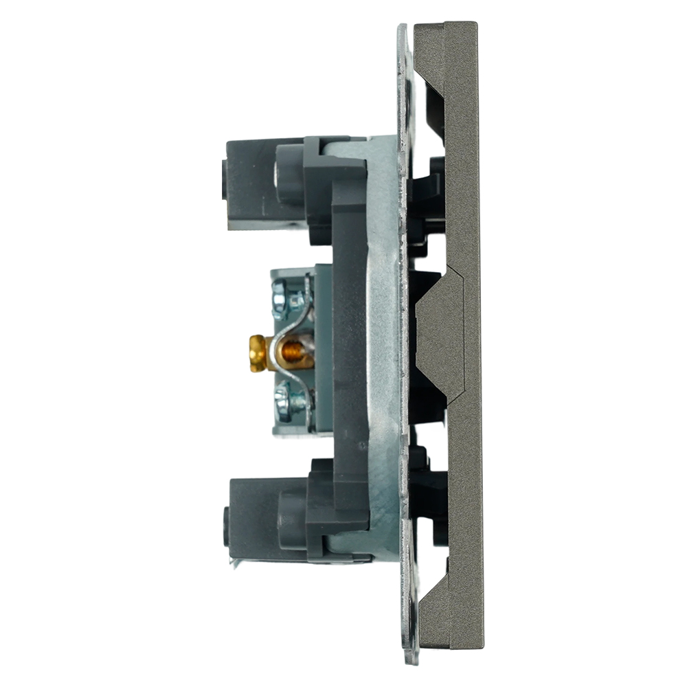 Розетка телевизионная 1-местная (механизм), STEKKER, 75 Ом, 5-862МГц, серия Эмили, RST00-5108-09, антрацит, soft touch