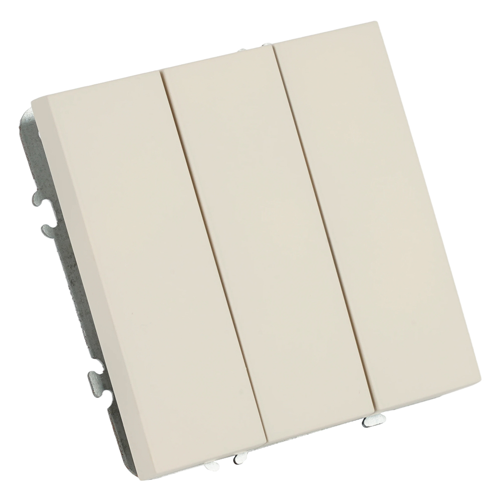 Выключатель 3-клавишный (механизм), STEKKER, 250В, 10А, серия Эмили, RSW10-5108-08, кашемир, soft touch