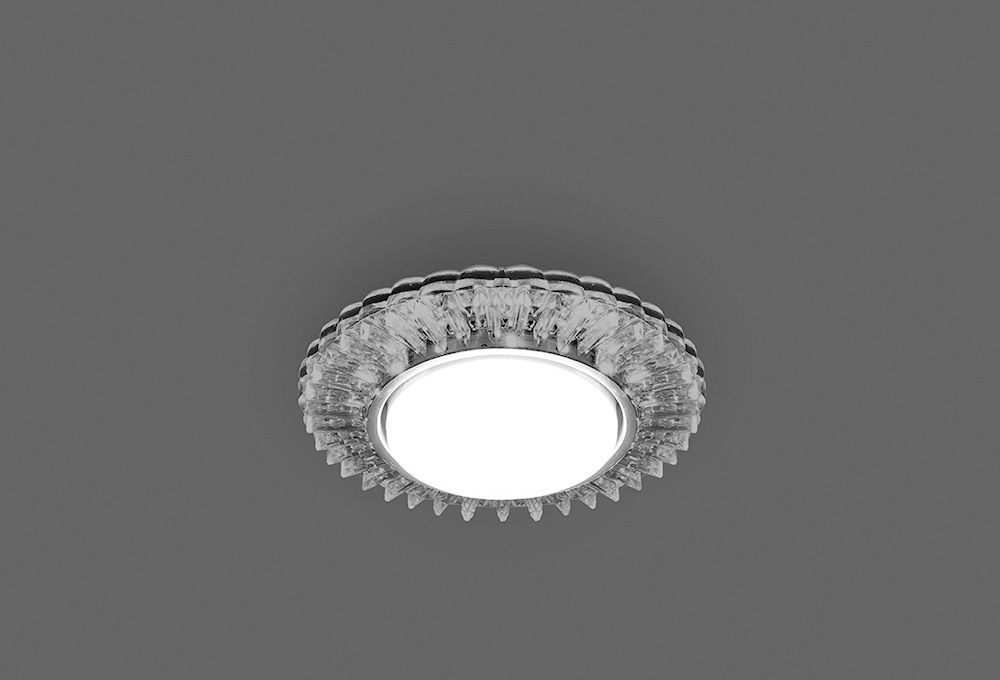 Светильник встраиваемый с белой LED подсветкой Feron CD4025 потолочный GX53 без лампы прозрачный Светильник встраиваемый с белой LED подсветкой Feron CD4025 потолочный GX53 без лампы прозрачный