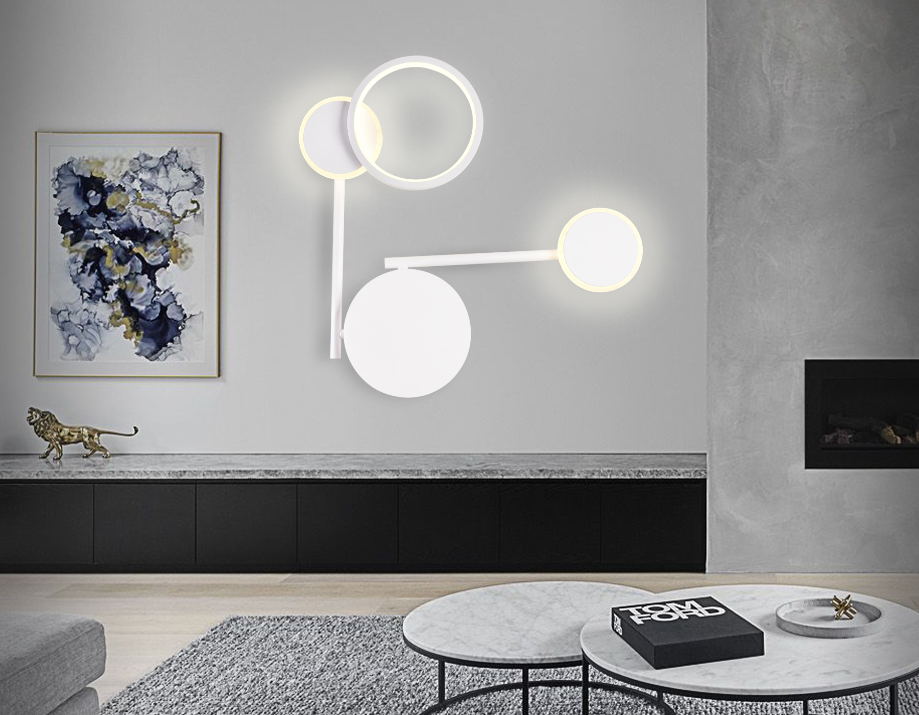 Настенный LED светильник FL5197 SWH белый песок LED 3000K 13W 445*400*60