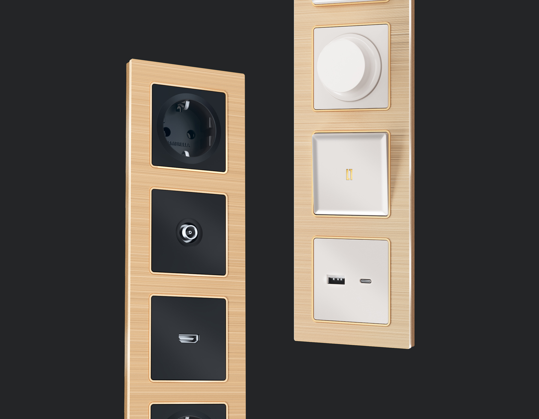 AF550301 Рамка ALFA Platos (Шампань Металл шлифованный) 1-ая