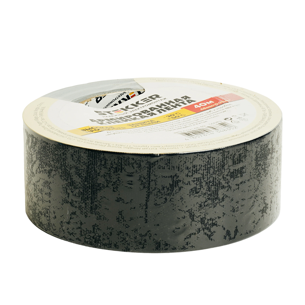 Армированная клейкая лента STEKKER INTP4-02148-40  0,21*48 мм, 40м, на тканевой основе, черный