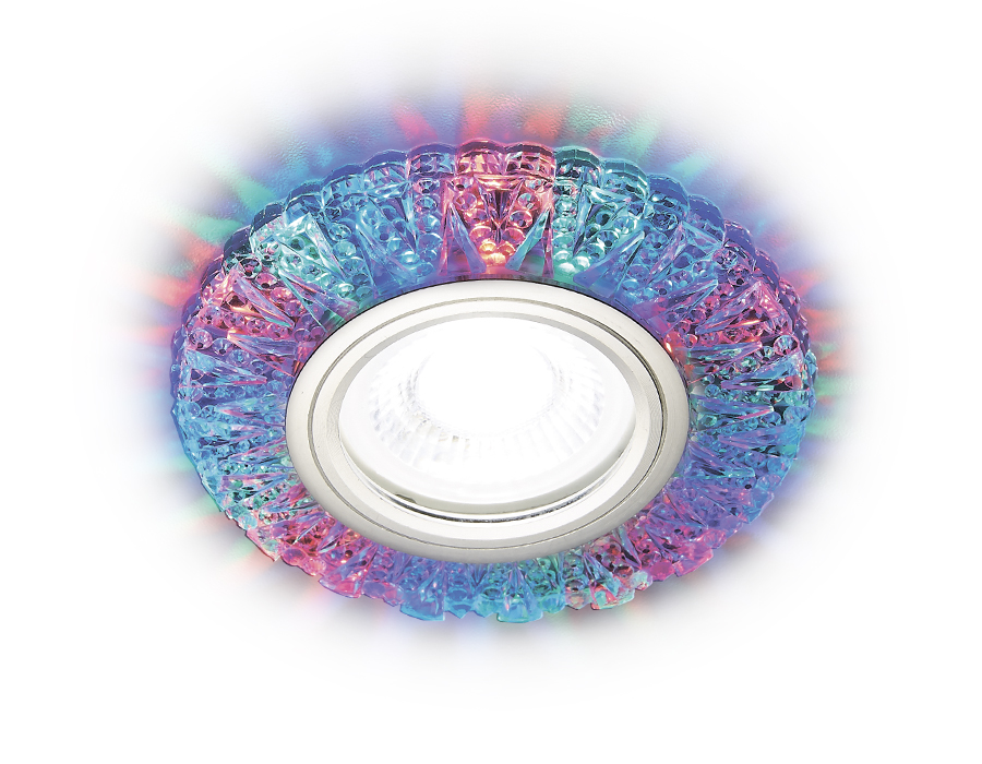 Встраиваемый светильник Ambrella S310 PR хром/перламутровый Хрусталь/MR16+3W(LED RGB)