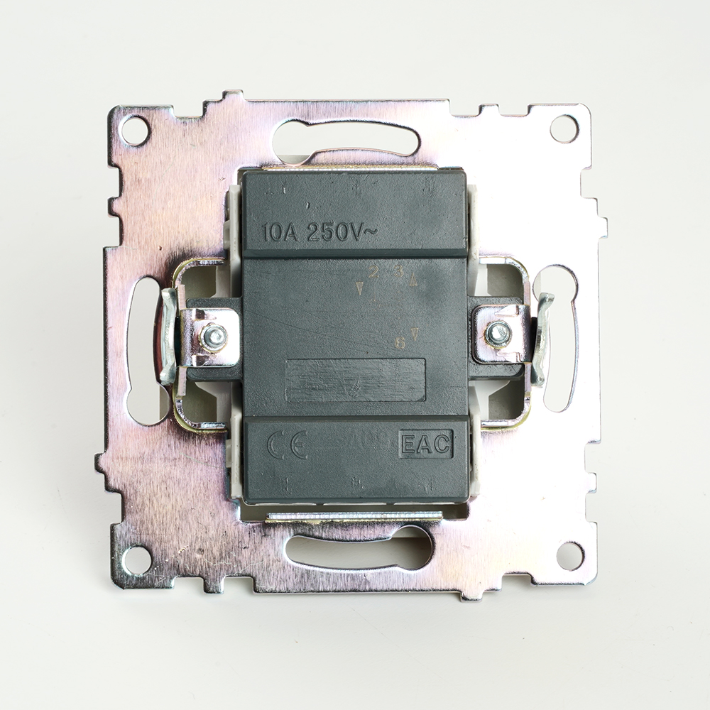 Переключатель 1-клавишный (механизм), STEKKER, GLS10-7105-08, 250В, 10А, серия Катрин, золото